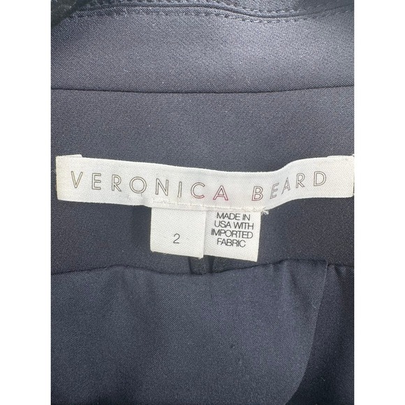 Veronica Beard Scuba Blazer Navy Blue Single Button Peak Lapel Size 2 - Picture 4 of 11